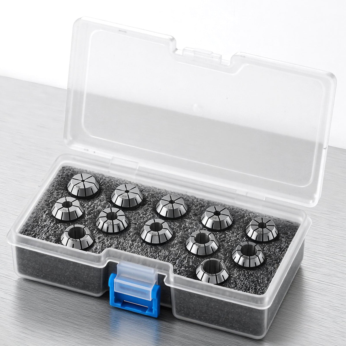 VEVOR ER16 Collet Set 1/16"-13/32" 12 Piece ER16 Spring Collet Chuck Set, for CNC Milling Machines & Drill Presses, 0.0008" TIR High Concentricity, Lathe Chuck Tool with Storage Case, Alloy Steel - ERJTTZJTER16PY3XT001V0 - view 9