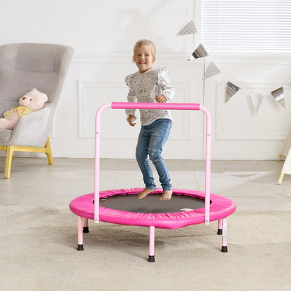 VEVOR 36" Kids Trampoline, 3FT Indoor Outdoor Trampoline, Foldable Mini Trampoline with Handle, Rebounder Trampoline for Toddlers, Birthday Gift for 3+ Years Children, Boys Girls for Fun, Pink - ETBC36YCYXBCFYJJKV0 - view 9