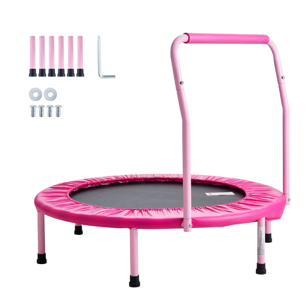 VEVOR 36" Kids Trampoline, 3FT Indoor Outdoor Trampoline, Foldable Mini Trampoline with Handle, Rebounder Trampoline for Toddlers, Birthday Gift for 3+ Years Children, Boys Girls for Fun, Pink - ETBC36YCYXBCFYJJKV0 - view 10
