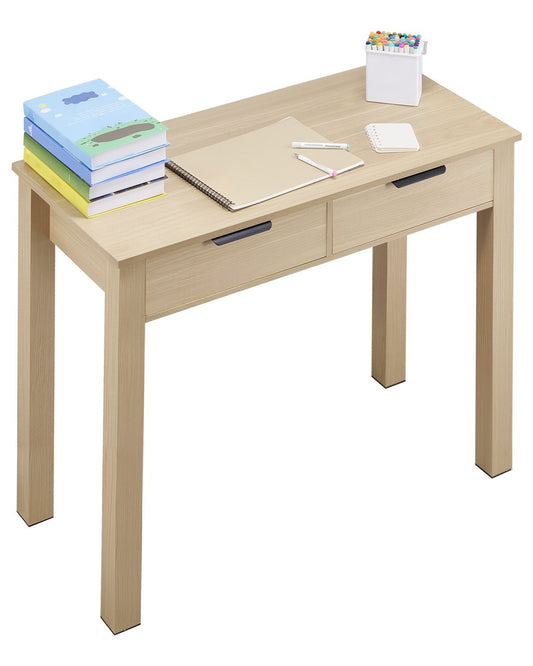 VEVOR Small Desk with Drawers, Kids Desk for Bedroom, Modern Simple Study Table for Drawing, Reading, Writing, Rectangle MDF Furniture Study Storage Table for Home, Office, Light Wood - ETBMSZZFXXCWEQAXB001V0 - view 1