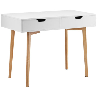VEVOR Small Desk with Drawers, Kids Desk for Bedroom, Wooden Simple Study Table for Drawing, Reading, Writing, Rectangle MDF Furniture Study Storage Table for Home, Office, White + Wood - ETBMSZZFXXCWO9O9H001V0 - view 10