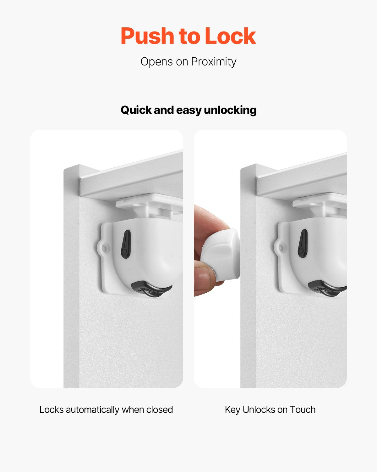 VEVOR Child Safety Magnetic Cabinet Locks, 20 Packs Baby Proofing Cabinet Locks with 4 Keys & 4 Holders, 2 Installation Choice, 3M Adhesives & Screws Included, Children Proof Cupboard Drawers Latches - ETCJCXYXS20PLRWPIV0 - view 6