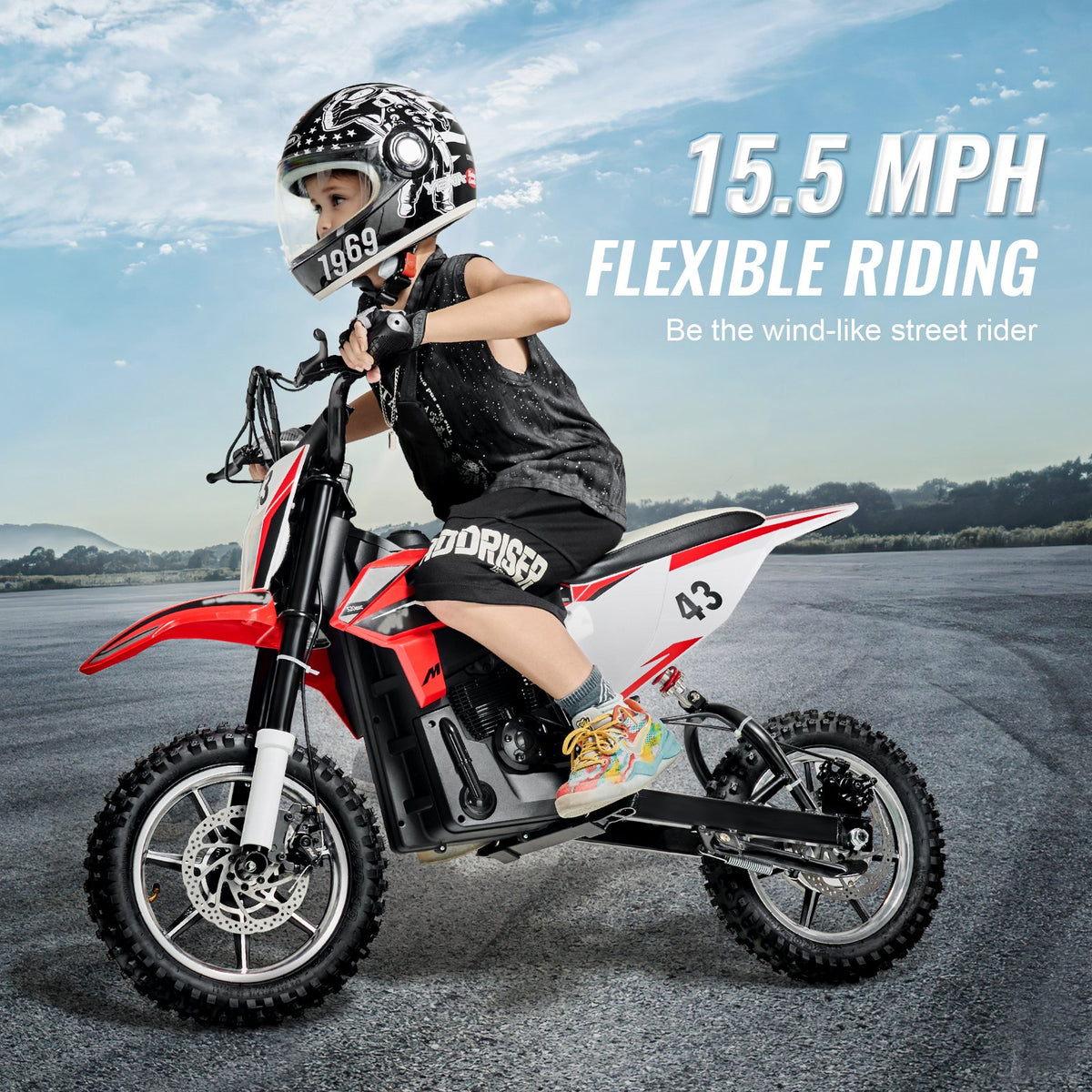 VEVOR Kids Ride On Motorcycle, 36V Battery Powered Electric Motorcycle with Speed Up to 15.5mph, Treaded Tires, Battery Gauge, Dual Brakes, Ride on Toys for Children Boys Girls Aged 14+ - ETCQMTCLLMTCP3FPXV1 - view 4