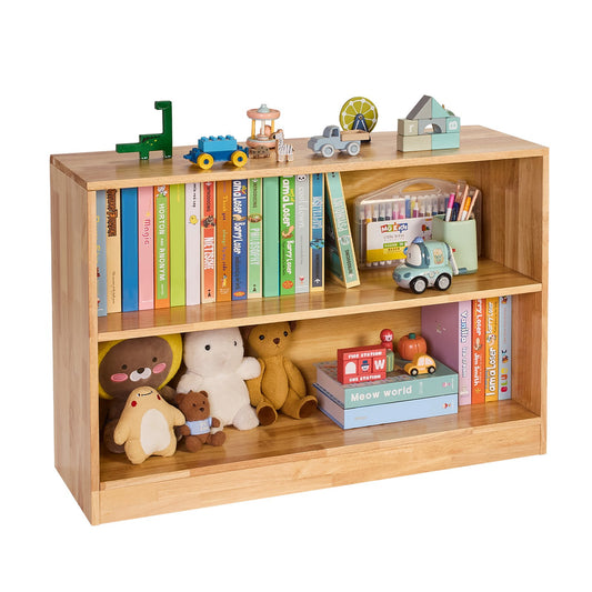 VEVOR Montessori Bookshelf, 35.4 in Width Toy Storage Organizer,  2-Tier Kids Display Storage Cabinet, Daycare Furniture, Kids Bookshelf for Bedroom, Nursery, Living Room, Entryway, Preschool, Brown - ETCWJGZMZ314P26WX001V0 - view 1