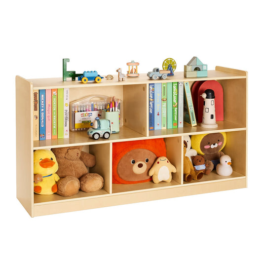 VEVOR Montessori Bookshelf, 45 in Width Toy Storage Organizer, 5-Section Kids Display Storage Cabinet, Daycare Furniture, Kids Bookshelf for Bedroom, Nursery, Living Room, Entryway, Preschool, Brown - ETCWJGZMZ415ZWJR0001V0 - view 1