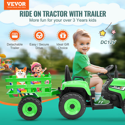 VEVOR Kids Ride on Tractor 12V Electric Toy Tractor with Trailer Remote Control - ETDDCTLJ0000O74UIV1 - view 2