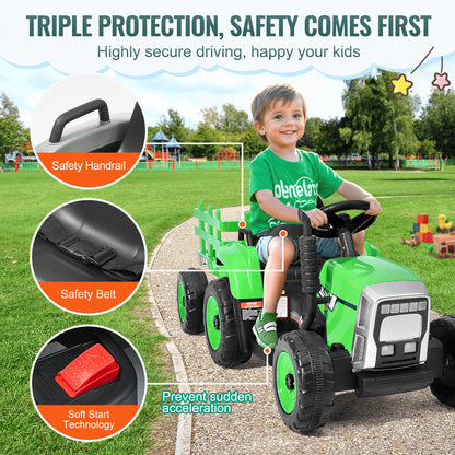 VEVOR Kids Ride on Tractor 12V Electric Toy Tractor with Trailer Remote Control - ETDDCTLJ0000O74UIV1 - view 3