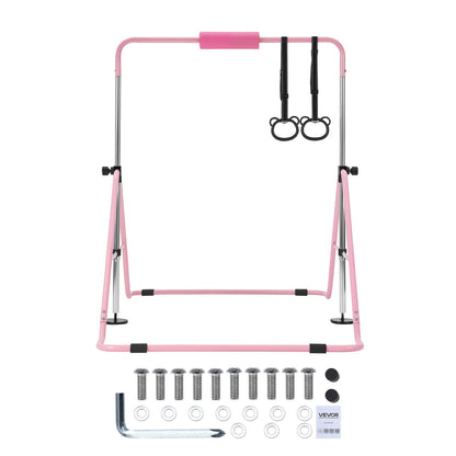 VEVOR Gymnastic Bars for Kids, 140 lbs Capacity Folding Training Kip Bar, Adjustable Height Gymnastic Horizontal Bar for Home, Training Equipment for Indoor and Outdoor, Easy to Assemble, Pink - ETDGBDDZKZD5XZYS3001V0 - view 10