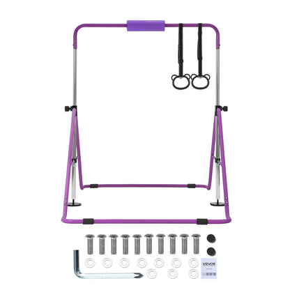 VEVOR Gymnastic Bars for Kids, 140 lbs Capacity Folding Training Kip Bar, Adjustable Height Gymnastic Horizontal Bar for Home, Training Equipment for Indoor and Outdoor, Easy to Assemble, Purple - ETDGZS5739INXBDCR001V0 - view 10