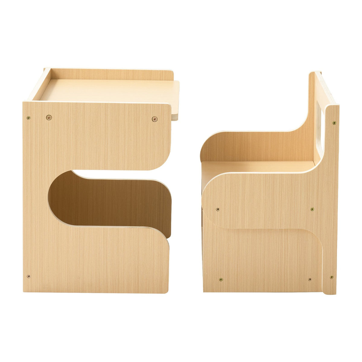 VEVOR Montessori Weaning Table and Chair Set, Wooden, Kids Table and Chair Set for Toddlers 1-5, Step Stool with Blackboard and Storage Space, Easy to Clean, for Eating, Drawing, Reading, Playing - ETDNZYTZBJBX5IO2Q001V0 - view 10