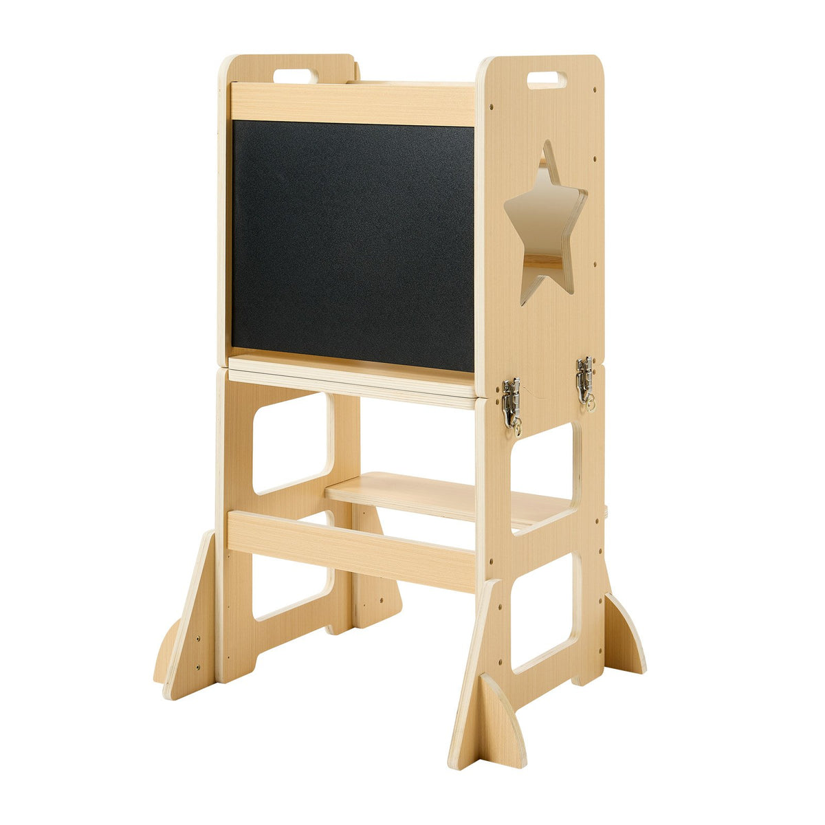 VEVOR Toddler Tower, Wooden, 4 in 1 Kitchen Step Stool for Kids 1-5, Montessori Weaning Table and Chair Set, Learning Standing Tower with Chalkboard, Easy to Clean, for Bathroom and Kitchen Counter - ETDNZYTZYZYY9ACUH001V0 - view 10