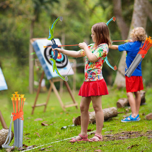VEVOR Bow and Arrow Set for Kids, 2 Pack LED Light Up Archery Set with 20 Suction Cup Arrows, 2 Hanging Targets, 2 Quivers, 3 Target Cans, Outdoor Toy Birthday Gift for Boy & Girl 6 7 8 9 10+ Year Old - ETGJTZDBTZDBZNTYTV9 - view 1