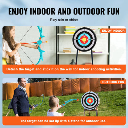 VEVOR Bow and Arrow Set for Kids, 2 Pack LED Light Up Archery Set with 20 Suction Cup Arrows, 2 Hanging Targets, 2 Quivers, 3 Target Cans, Outdoor Toy Birthday Gift for Boy & Girl 6 7 8 9 10+ Year Old - ETGJTZDBTZDBZNTYTV9 - view 7