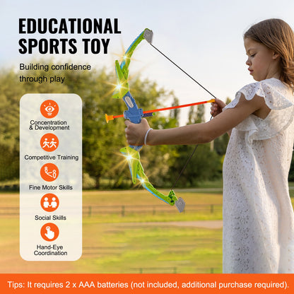 VEVOR Bow and Arrow Set for Kids, 2 Pack LED Light Up Archery Set with 20 Suction Cup Arrows, 2 Hanging Targets, 2 Quivers, 3 Target Cans, Outdoor Toy Birthday Gift for Boy & Girl 6 7 8 9 10+ Year Old - ETGJTZDBTZDBZNTYTV9 - view 8