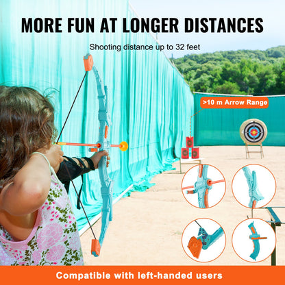 VEVOR Bow and Arrow Set for Kids, LED Light Up Archery Set with 10 Suction Cup Arrows, Standing Target, Quiver, 3 Target Cans, Outdoor Toy for Boys & Girls 6 7 8 9 10+ Years Old, Birthday Gift for Kid - ETGJTZDBTZLBIWJYMV9 - view 4