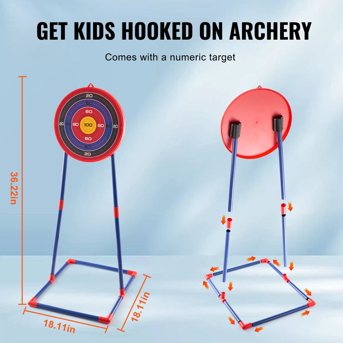 VEVOR Bow and Arrow Set for Kids, LED Light Up Archery Set with 10 Suction Cup Arrows, Standing Target, Quiver, 3 Target Cans, Outdoor Toy for Boys & Girls 6 7 8 9 10+ Years Old, Birthday Gift for Kid - ETGJTZDBTZLBIWJYMV9 - view 6