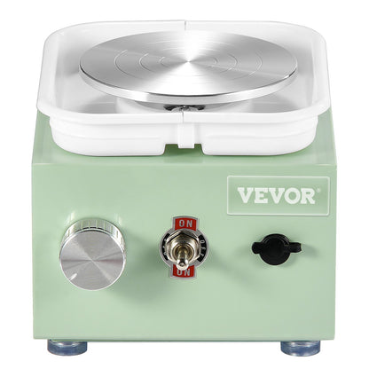 VEVOR Mini Pottery Wheel, 0-320RPM Adjustable Speed Detachable Basin Forming Machine, 2.56in/3.94in 2 Turntables Electric Ceramic Wheel Machine, 18pcs Accessories, for Art Craft Work Home DIY, Green - ETLPJMNXWJBSCU1O5V1 - view 10