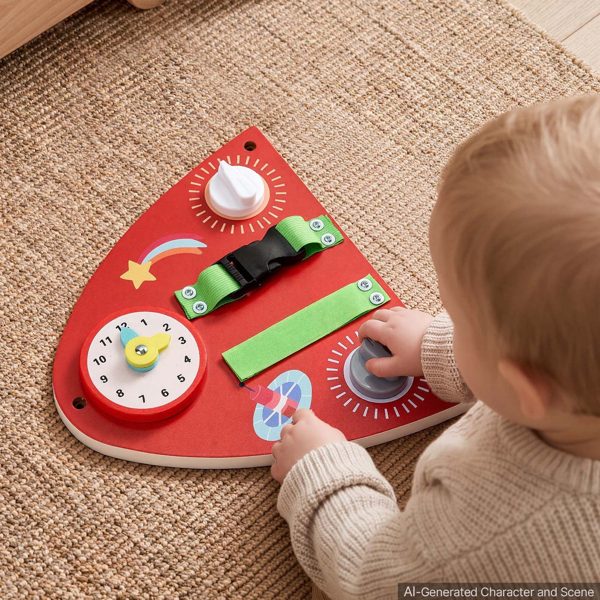 VEVOR Wall Busy Board, 13-in-1 Rocket Montessori Sensory Activity Panels, Learning Activity Center for Daycare, Classroom, Playroom, and Home, Sturdy Wooden Educational Toys, with Mounting Hardware - ETMLGBMZKZHS37PLE001V0 - view 9
