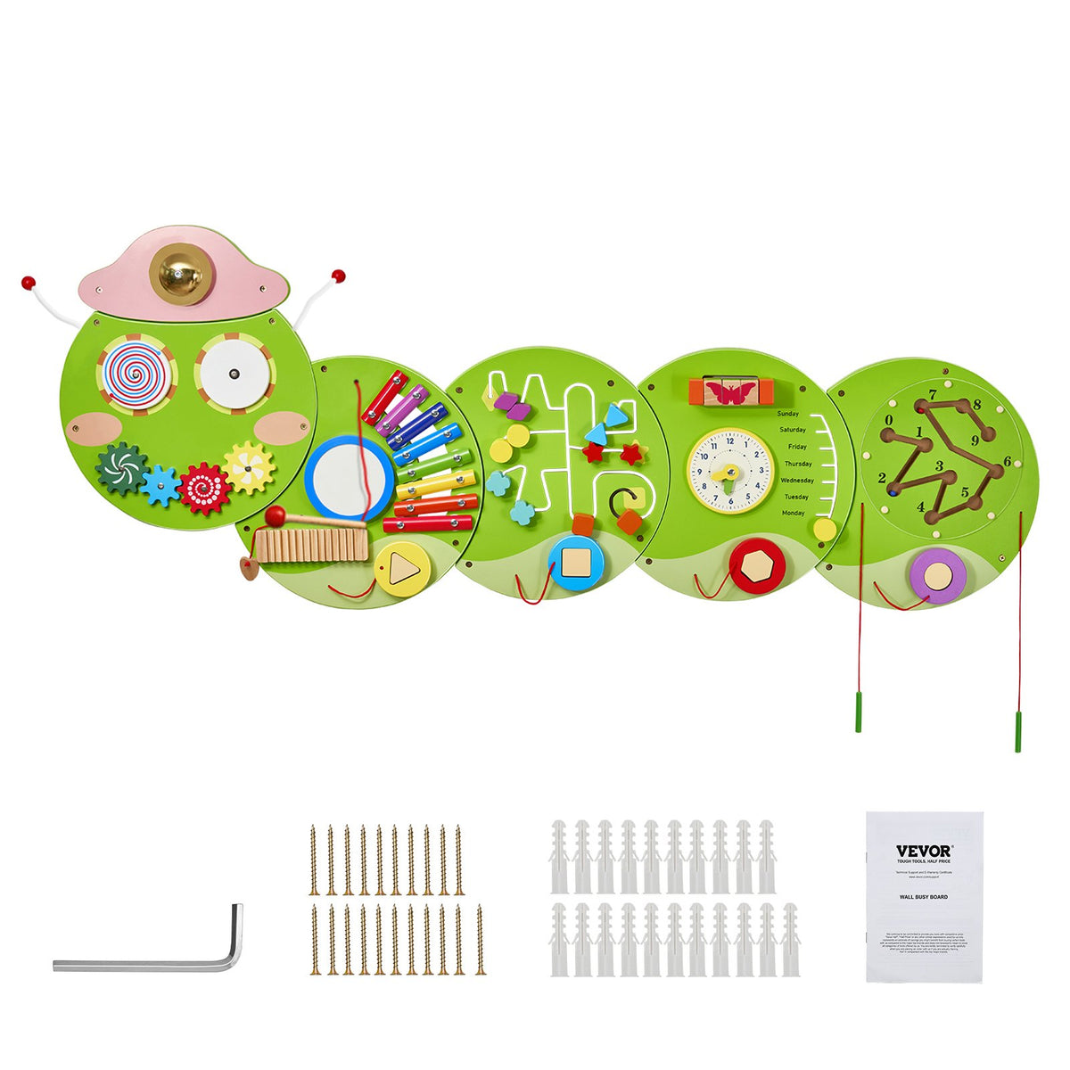 VEVOR Activity Wall Busy Board Panels, 12 Activities, Montessori Sensory Wall Panels Toy for Kids Ages 3-12, Interactive Learning Activity Center, Great for Toddler, Playroom, Nursery, Classroom - ETMLGBMZKZHSJX9H1001V0 - view 10