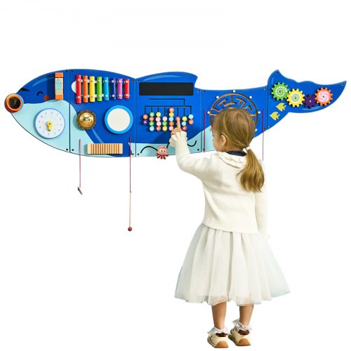 VEVOR Orca Activity Wall Busy Board Panels, 12 Activities, Montessori Sensory Wall Toy for Kids 3-12 Years, Montessori Learning Activity Center, Ideal for Toddler Playroom Nursery Classroom - ETMLGBMZKZHSMT5E4V0 - view 2