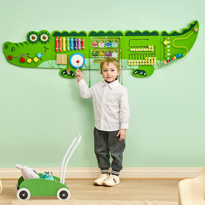 VEVOR Crocodile Activity Wall Busy Board Panels, 9 Activities, Montessori Sensory Wall Toy for Kids 3-12 Years, Montessori Learning Activity Center, Ideal for Toddler Playroom Nursery Classroom - ETMLGBMZKZHSMZSR0V0 - view 9