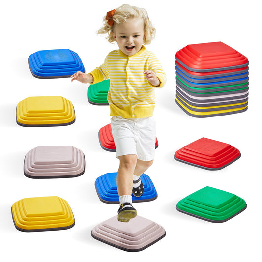 VEVOR Balance Stepping Stones for Kids, 10 PCS, Up to 220 lbs, Non-Slip Toddlers Sensory Stepping Stones, Obstacle Course Coordination Game Toys Indoor or Outdoor Play for Children Aged 3 4 5 6 7 8+ - ETPHDJSJHKFXONTW2V0 - view 1