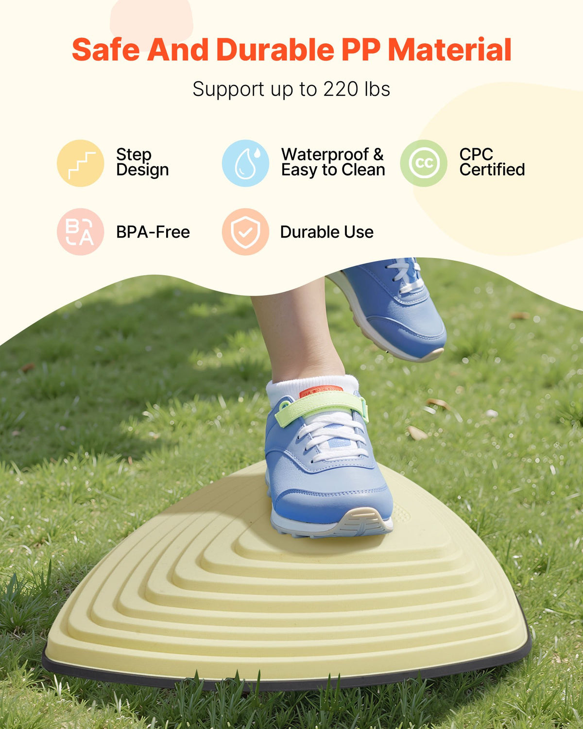 VEVOR Balance Stepping Stones for Kids, 6 PCS, Up to 220 lbs, Non-Slip Toddlers Sensory Stepping Stones, Obstacle Course Coordination Game Toys Indoor or Outdoor Play for Children Aged 3 4 5 6 7 8+ - ETPHDJSJHKSJLWFRDV0 - view 6