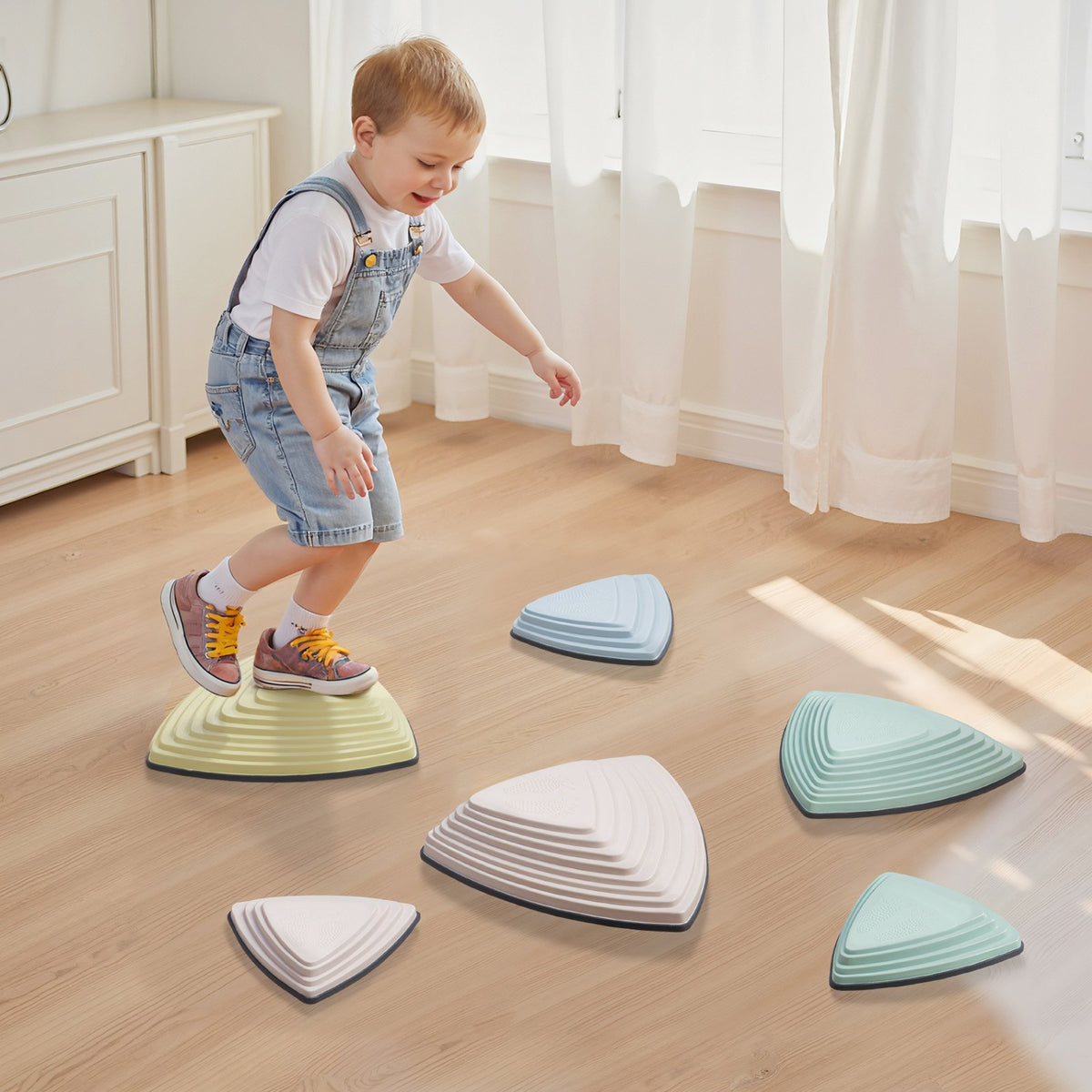 VEVOR Balance Stepping Stones for Kids, 6 PCS, Up to 220 lbs, Non-Slip Toddlers Sensory Stepping Stones, Obstacle Course Coordination Game Toys Indoor or Outdoor Play for Children Aged 3 4 5 6 7 8+ - ETPHDJSJHKSJLWFRDV0 - view 9