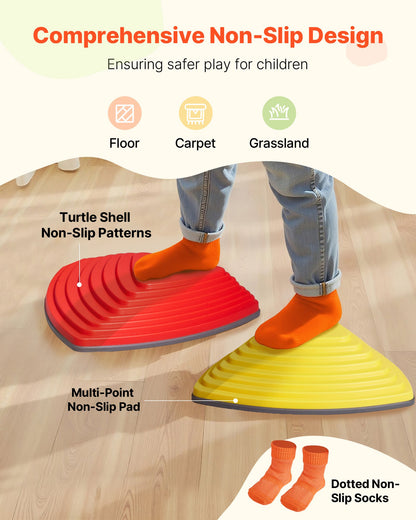 VEVOR Balance Stepping Stones for Kids, 12 PCS, Up to 220 lbs, Non-Slip Toddlers Sensory Stepping Stones, Obstacle Course Coordination Game Toys Indoor or Outdoor Play for Children Aged 3 4 5 6 7 8+ - ETPHDJSJHKSJQ96L8V0 - view 5