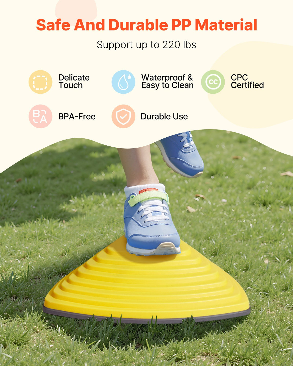 VEVOR Balance Stepping Stones for Kids, 12 PCS, Up to 220 lbs, Non-Slip Toddlers Sensory Stepping Stones, Obstacle Course Coordination Game Toys Indoor or Outdoor Play for Children Aged 3 4 5 6 7 8+ - ETPHDJSJHKSJQ96L8V0 - view 6