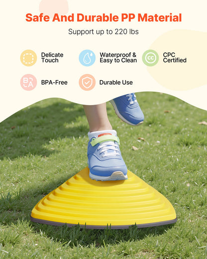 VEVOR Balance Stepping Stones for Kids, 12 PCS, Up to 220 lbs, Non-Slip Toddlers Sensory Stepping Stones, Obstacle Course Coordination Game Toys Indoor or Outdoor Play for Children Aged 3 4 5 6 7 8+ - ETPHDJSJHKSJQ96L8V0 - view 6