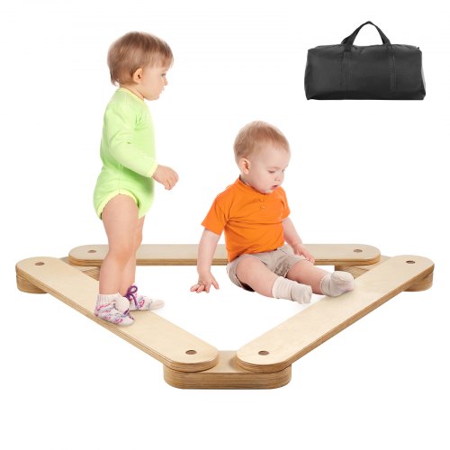 VEVOR Balance Beam Stepping Stones, 3 PCS Wooden Toddler Balance Boards, Montessori Toy for Kids 2-6, Build Coordination and Gross Motor Skills, Gymnastics Course Indoor & Outdoor for Girls Boys Gift - ETPHMMZSBMZGCCA3QV0 - view 2