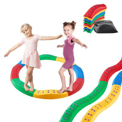 VEVOR Balance Beam Stepping Stones, 8 PCS Toddler Balance Boards Non-Slip Textured Surface & Rubber Pads, Montessori Toy for Kids 2-6, Build Coordination and Gross Motor Skills, Indoor or Outdoor Play - ETPHMSJ8BSJ886XKSV0 - view 1