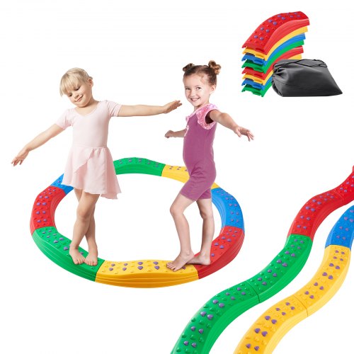 VEVOR Balance Beam Stepping Stones, 8 PCS Toddler Balance Boards Non-Slip Textured Surface & Rubber Pads, Montessori Toy for Kids 2-6, Build Coordination and Gross Motor Skills, Indoor or Outdoor Play - ETPHMSJ8BSJ886XKSV0 - view 2