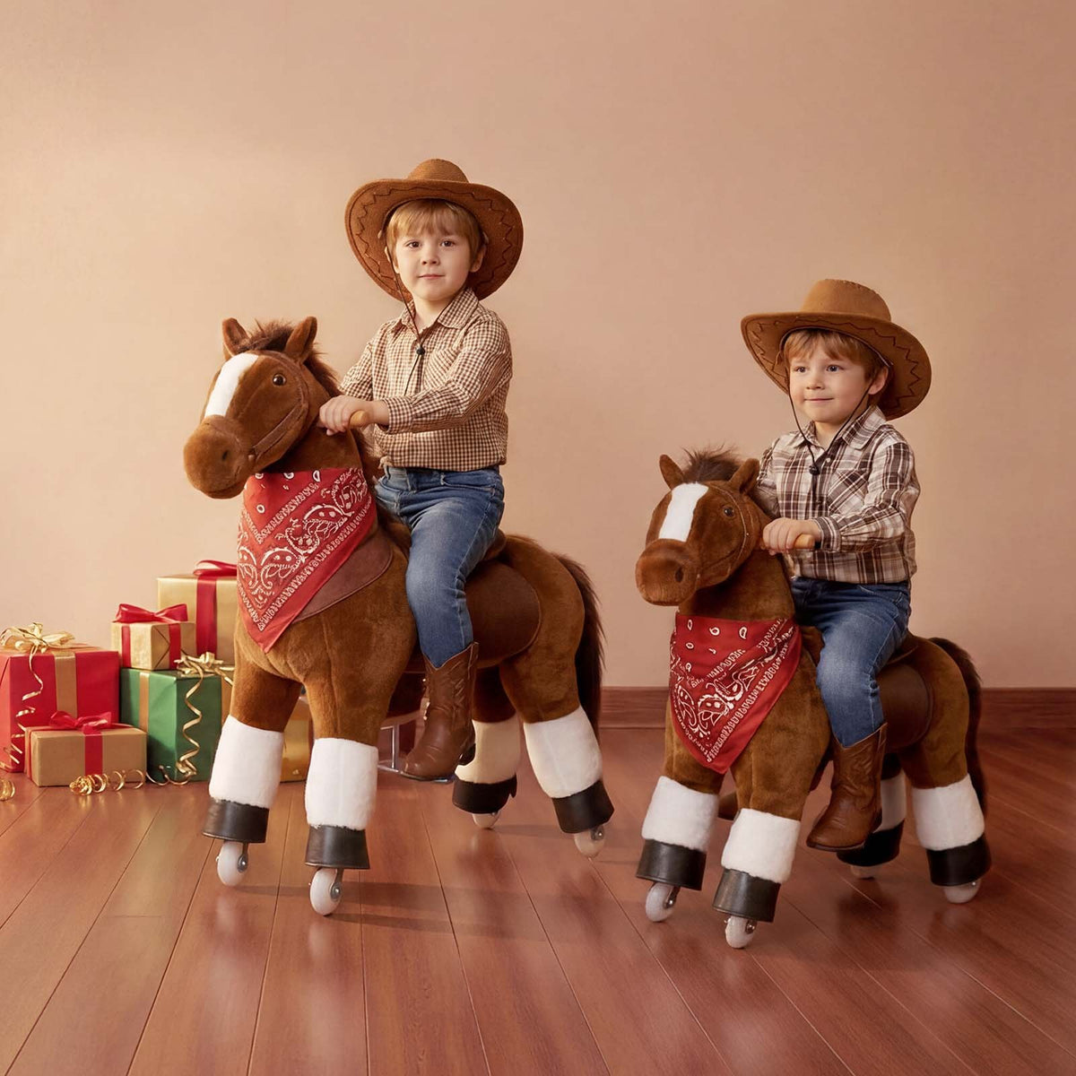 VEVOR Ride On Horse, Riding Pony Toys for Kids, No Battery Required, Smooth Wheels with Anti-Roll Stop Ring, Upgraded Raised Seat, Handles, Sturdy Pedals, 176 lbs Max Load Capacity for Ages 6+ - ETQCMGMKWTLBEPBV8001V9 - view 9