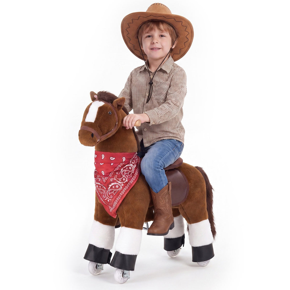 VEVOR Ride On Horse, Riding Pony Toys for Kids, No Battery Required, Smooth Wheels with Anti-Roll Stop Ring, Upgraded Raised Seat, Handles, Pedals, 110 lbs Max Load Capacity for Ages 3-8 - ETQCMGMKWTLBV35H0001V9 - view 1