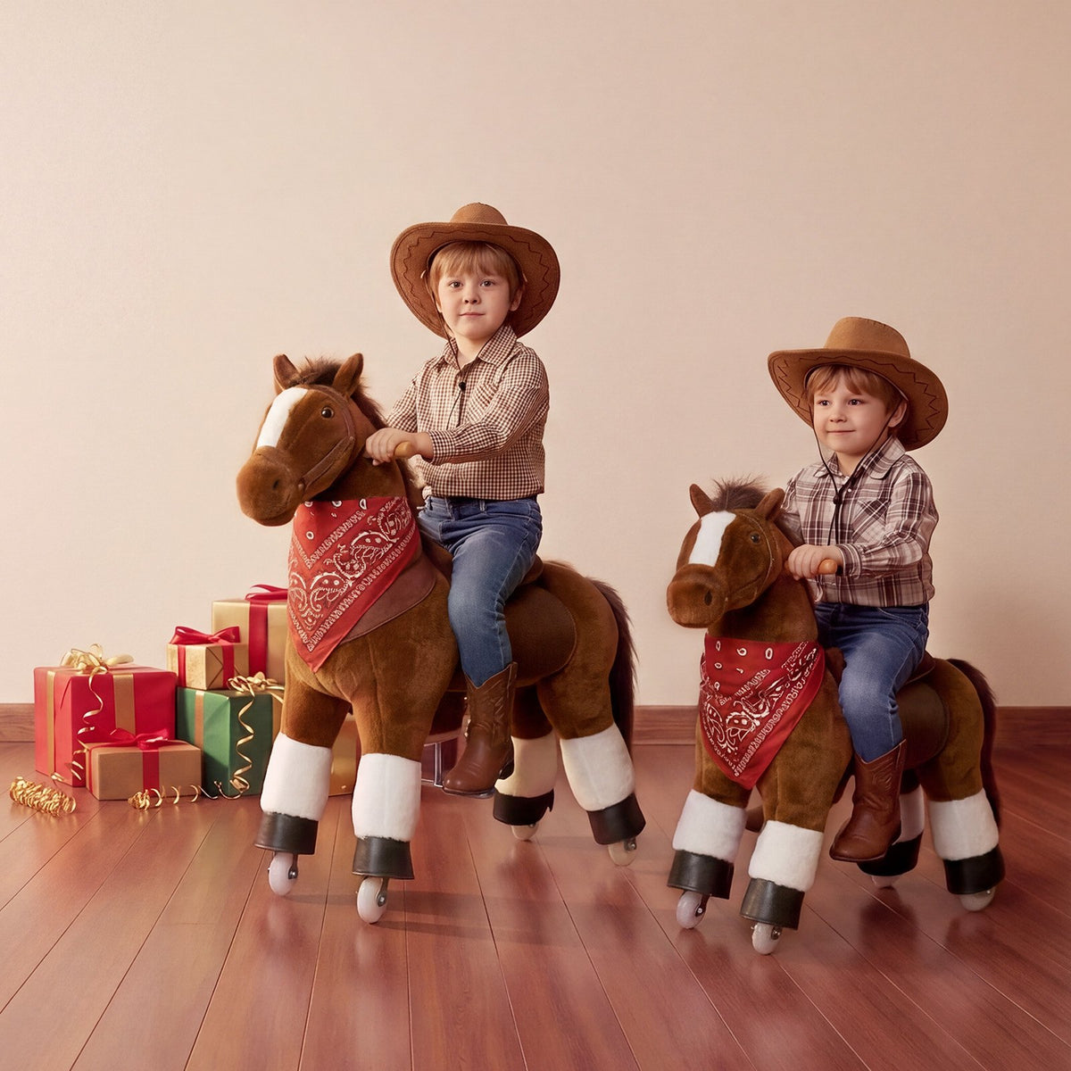 VEVOR Ride On Horse, Riding Pony Toys for Kids, No Battery Required, Smooth Wheels with Anti-Roll Stop Ring, Upgraded Raised Seat, Handles, Pedals, 110 lbs Max Load Capacity for Ages 3-8 - ETQCMGMKWTLBV35H0001V9 - view 9