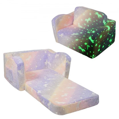 VEVOR Kids Couch, 2-in-1 Toddler Chairs Comfy, Toddler Couch Sofa Bed Fold Out, Convertible Sofa to Lounger, Kids Chair Seat Playroom Furniture for Kids Girls & Boys, Rainbow - ETSF6354652I4U5Y8V0 - view 2