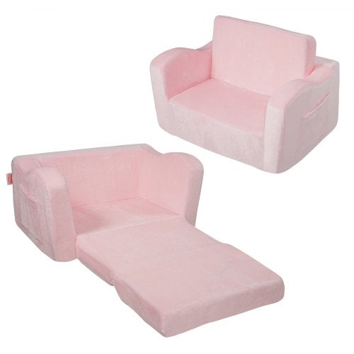 VEVOR Kids Couch, 2-in-1 Toddler Chairs Comfy, Toddler Couch Sofa Bed Fold Out, Convertible Sofa to Lounger, Kids Chair Seat Playroom Furniture for Kids Girls & Boys, Pink - ETSF6354652I6PHIKV0 - view 2