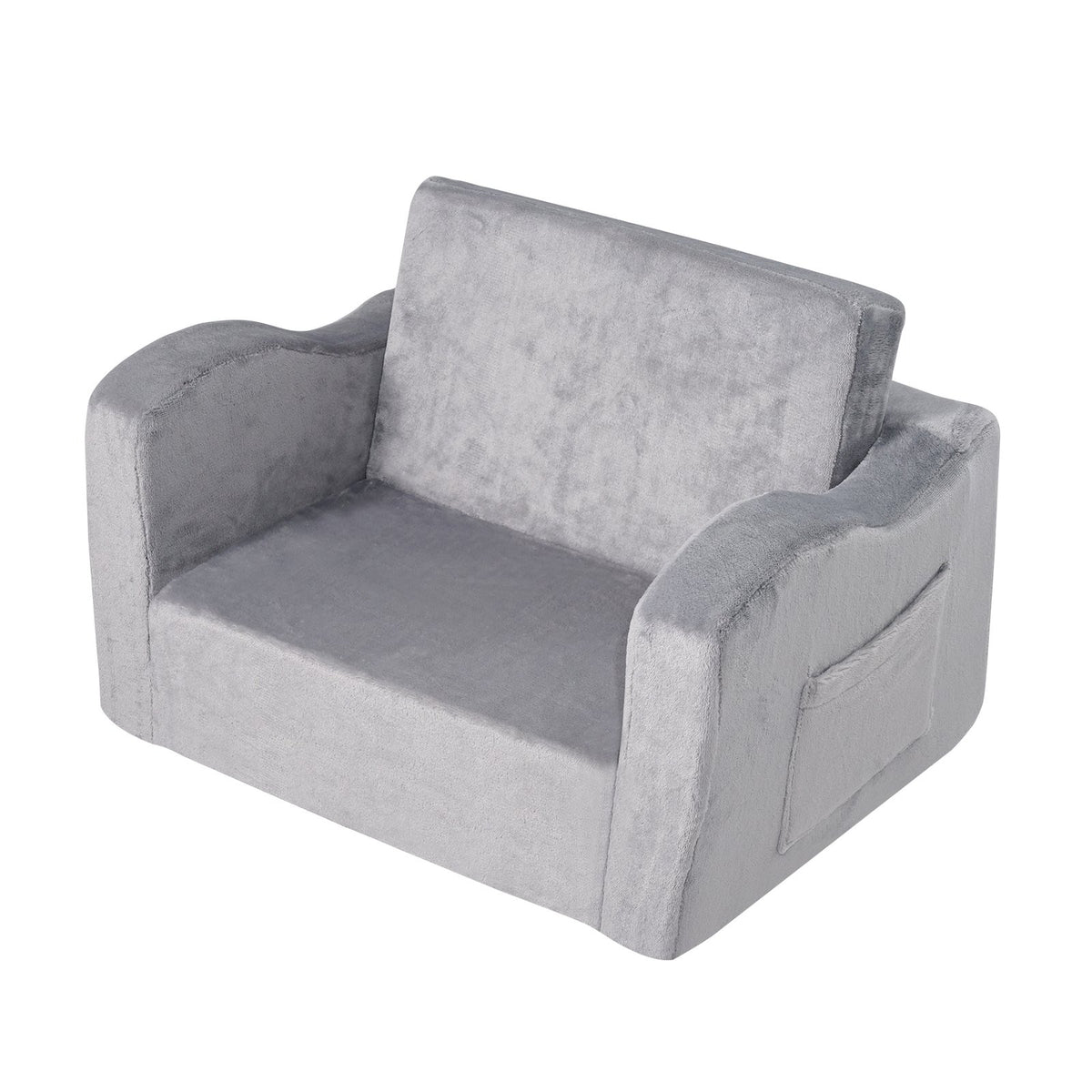 VEVOR Kids Couch, Toddler Chairs Comfy, 2-in-1 Toddler Couch Sofa Bed Fold Out, Convertible Sofa to Lounger, Kids Chair Seat Playroom Furniture for Kids Girls & Boys, Grey - ETSF6354652INYQ5DV0 - view 10