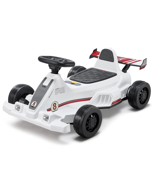 VEVOR Electric Go Kart, 6V 4.5Ah Battery, Pedal Go Kart Portable Outdoor Race Toy for Kids Ages 2+, 20000 RPM Motor, 2 MPH Constant Speed, LED Headlight & Horn, Non-slip Tires, 44 lbs Max Load, White - ETTBCDDK6V55U95WCV1 - view 1