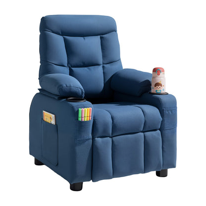 VEVOR Kids Recliner Chair, Toddler Lounger with Cup Holders & Pockets, 107° to 126° Adjustable Back, Breathable Polyester Upholstery Reclining Sofa with Foot-rest, for Boys and Girls, Children (Blue) - ETTY282634IN886FS001V0 - view 1