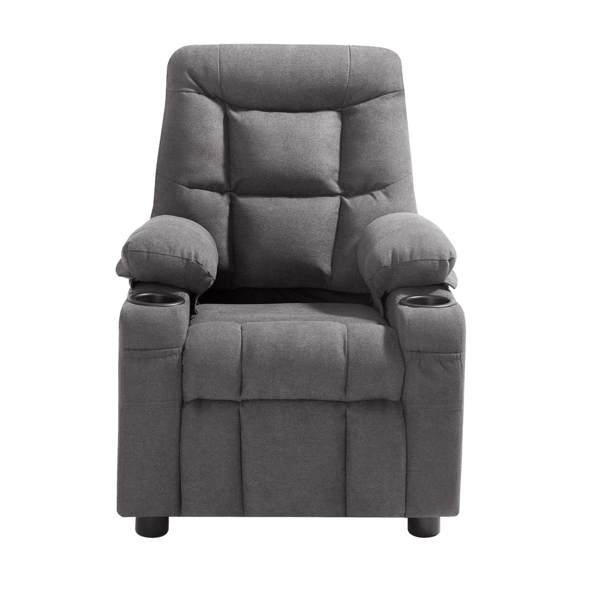 VEVOR Kids Recliner Chair, Toddler Lounger with Cup Holders & Pockets, 107° to 126° Adjustable Back, Breathable Polyester Upholstery Reclining Sofa with Foot-rest, for Boys and Girls, Children (Gray) - ETTY282634INOOTW3001V0 - view 10