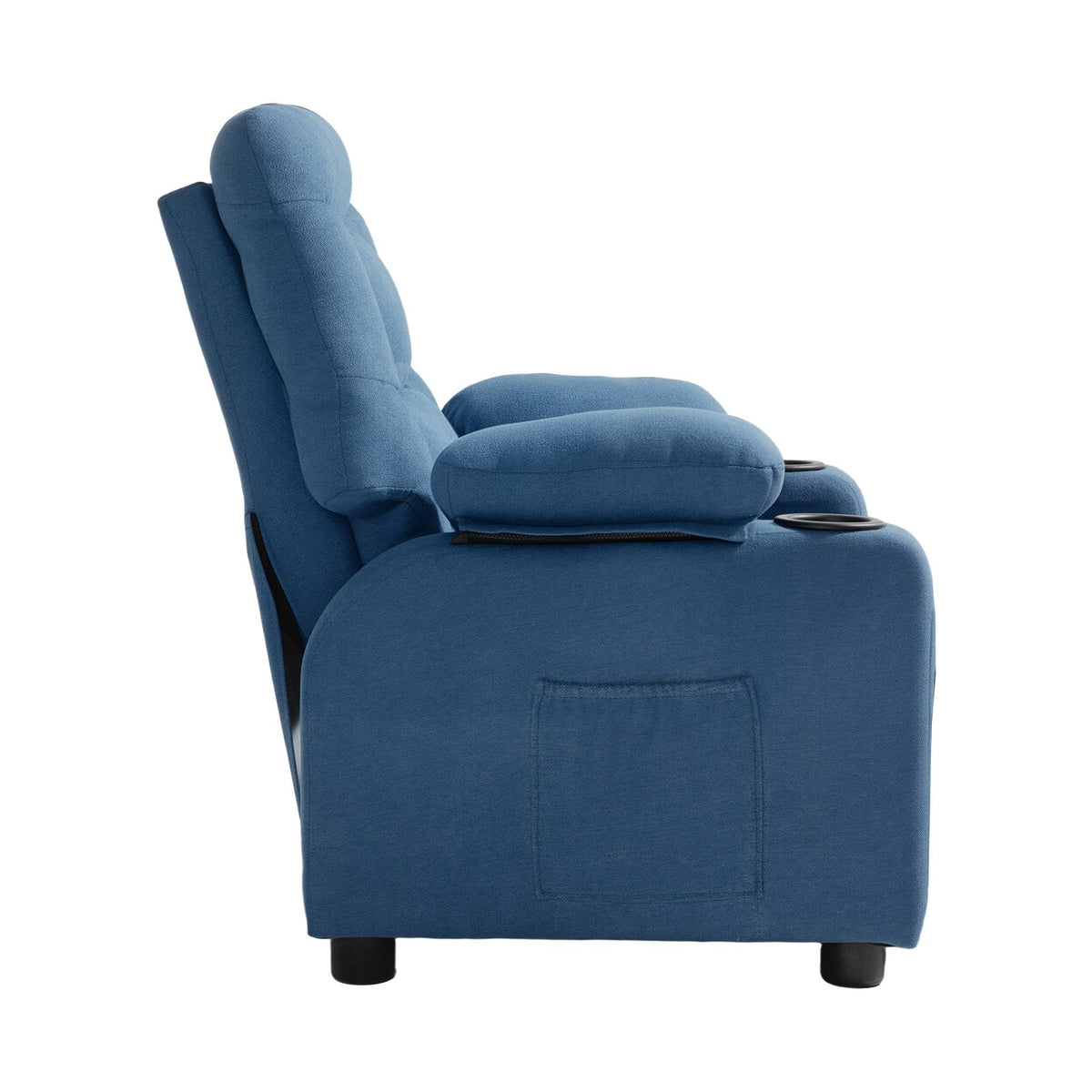 VEVOR Kids Reclining Chair, Toddler Recliner with Cup Holders and Pockets, 107° to 126° Adjustable Backrest, Breathable Polyester Fabric Recliner Couch with Footrest, for Boys & Girls, Children(Blue) - ETTYBYKLS2820BBQT001V0 - view 10