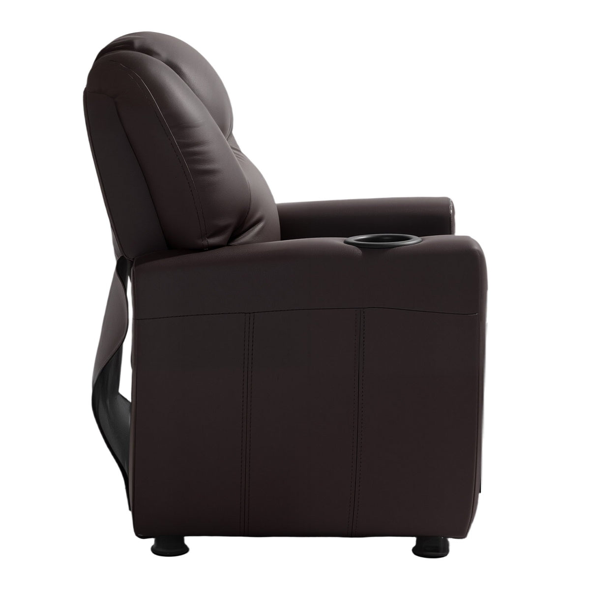 VEVOR Kids Reclining Chair, Toddler Recliner with Cup Holder, 101° to 121° Adjustable Backrest, Easy-to-Clean PU Leather Recliner Couch with Footrest, 90 lbs Load, for Boys & Girls, Children (Brown) - ETTYPGKZS252XFA0S001V0 - view 10