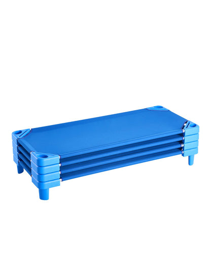 VEVOR Stackable Kiddie Cot, Pack of 4,  Portable Toddler Nap Cots, Standard Size 52" L x 23" W Daycare Cots for Kids, Preschool Classroom Daycare Beds for Sleeping, Resting, Naptime, Blue - ETWSDCJXBZCZU4JG0V0 - view 1