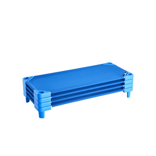 VEVOR Stackable Kiddie Cot, Pack of 4,  Portable Toddler Nap Cots, Standard Size 52" L x 23" W Daycare Cots for Kids, Preschool Classroom Daycare Beds for Sleeping, Resting, Naptime, Blue - ETWSDCJXBZCZU4JG0V0 - view 2