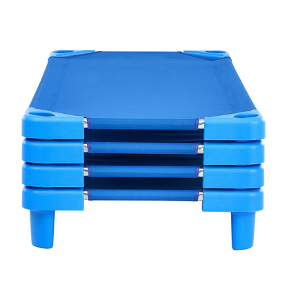 VEVOR Stackable Kiddie Cot, Pack of 4,  Portable Toddler Nap Cots, Standard Size 52" L x 23" W Daycare Cots for Kids, Preschool Classroom Daycare Beds for Sleeping, Resting, Naptime, Blue - ETWSDCJXBZCZU4JG0V0 - view 9