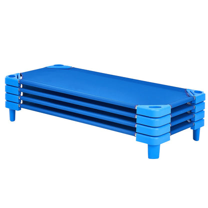 VEVOR Stackable Kiddie Cot, Pack of 4,  Portable Toddler Nap Cots, Standard Size 52" L x 23" W Daycare Cots for Kids, Preschool Classroom Daycare Beds for Sleeping, Resting, Naptime, Blue - ETWSDCJXBZCZU4JG0V0 - view 10