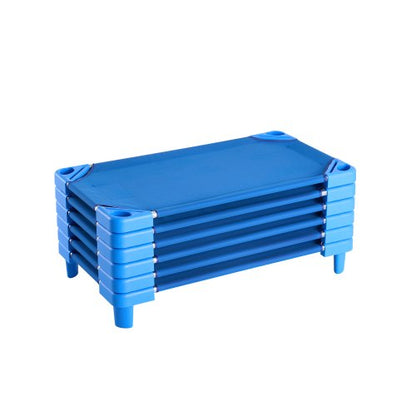 VEVOR Stackable Kiddie Cot, Pack of 6,  Portable Toddler Nap Cots, Standard Size 40" L x 23" W Daycare Cots for Kids, Preschool Classroom Daycare Beds for Sleeping, Resting, Naptime, Blue - ETWSDCJXYECZHRPYYV0 - view 2